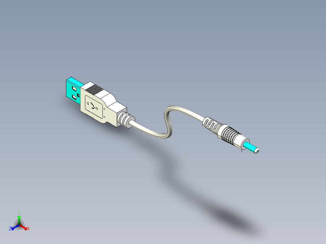 数据线正等轴测图