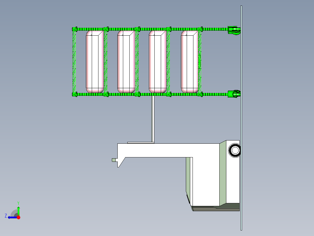 料包自动化存储设计右视图