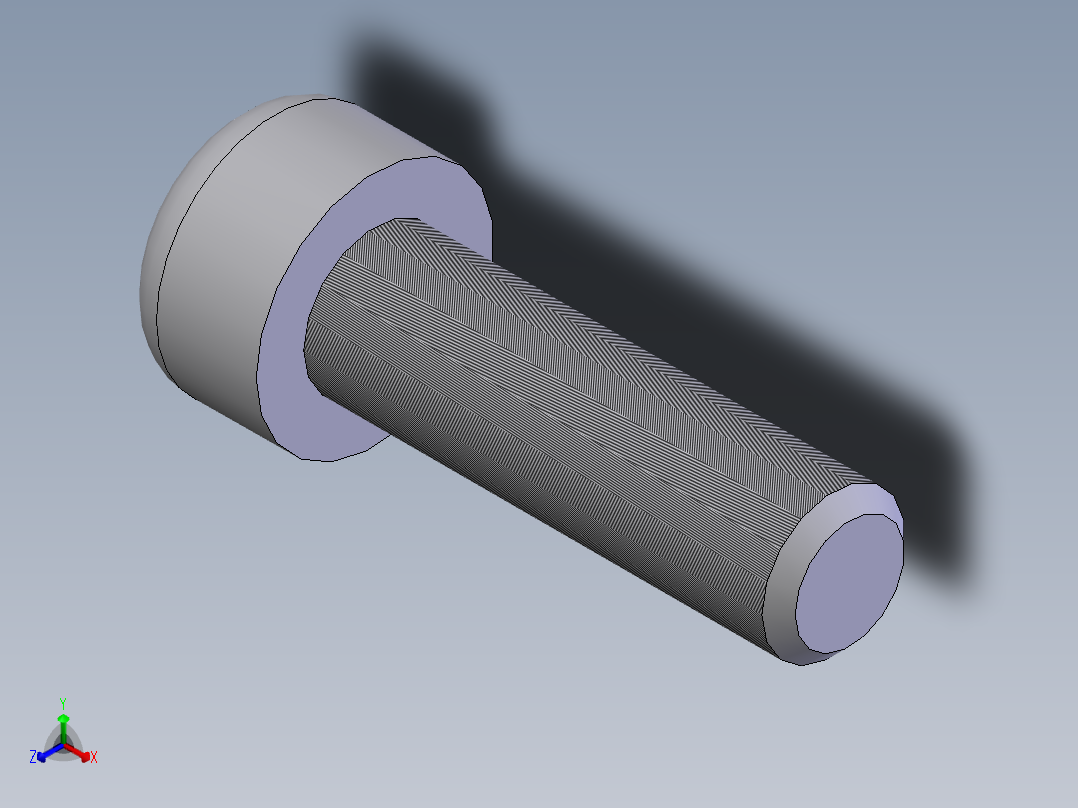 内六角圆柱头螺钉  M6×20正等轴测图