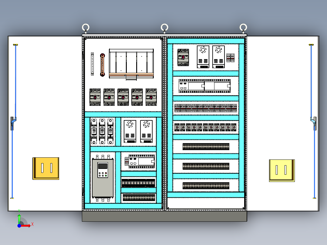 刀开关软启动plc控制柜 55936前视图