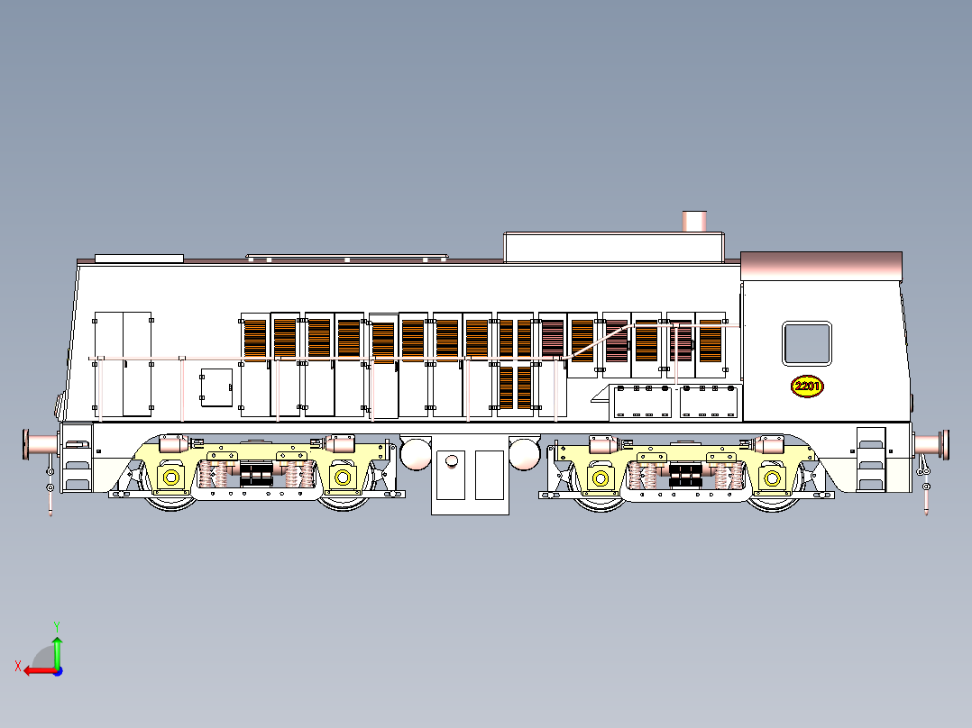 B3003589-柴油电力机车荷兰铁路2205后视图