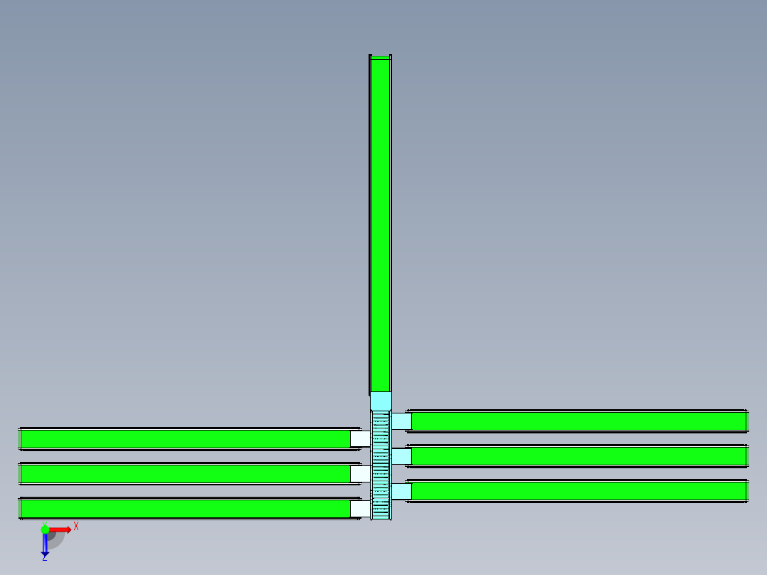 分拣运输台台机构俯视图