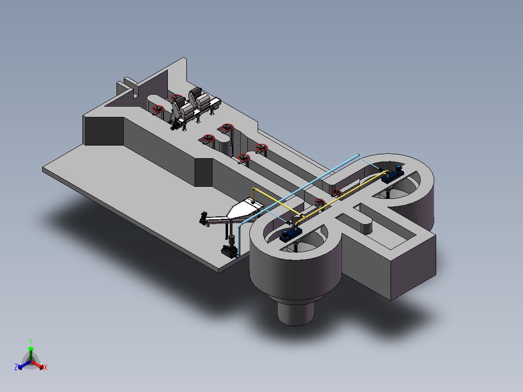 洗陶瓷矿石水处理正等轴测图