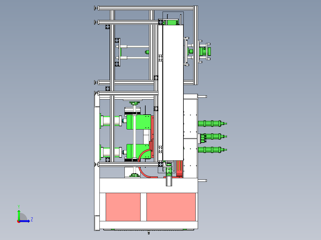 外循环自动摆料半龙门焊机左视图