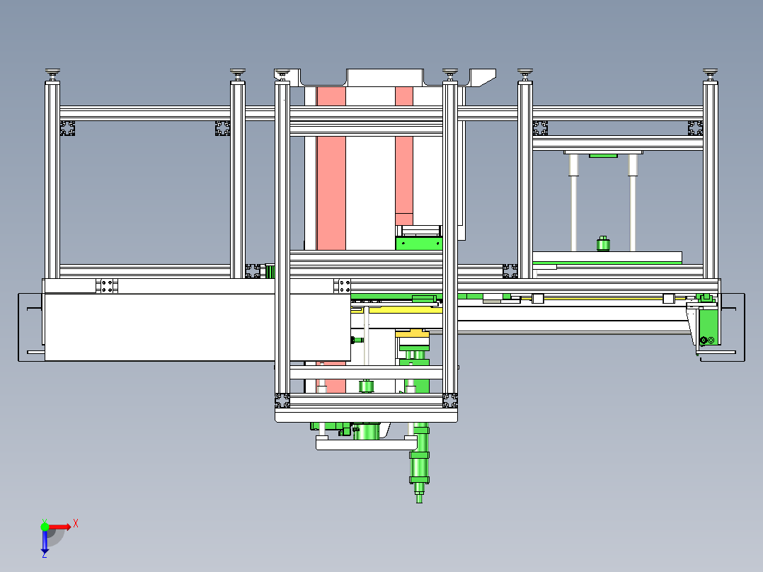 外循环自动摆料半龙门焊机俯视图