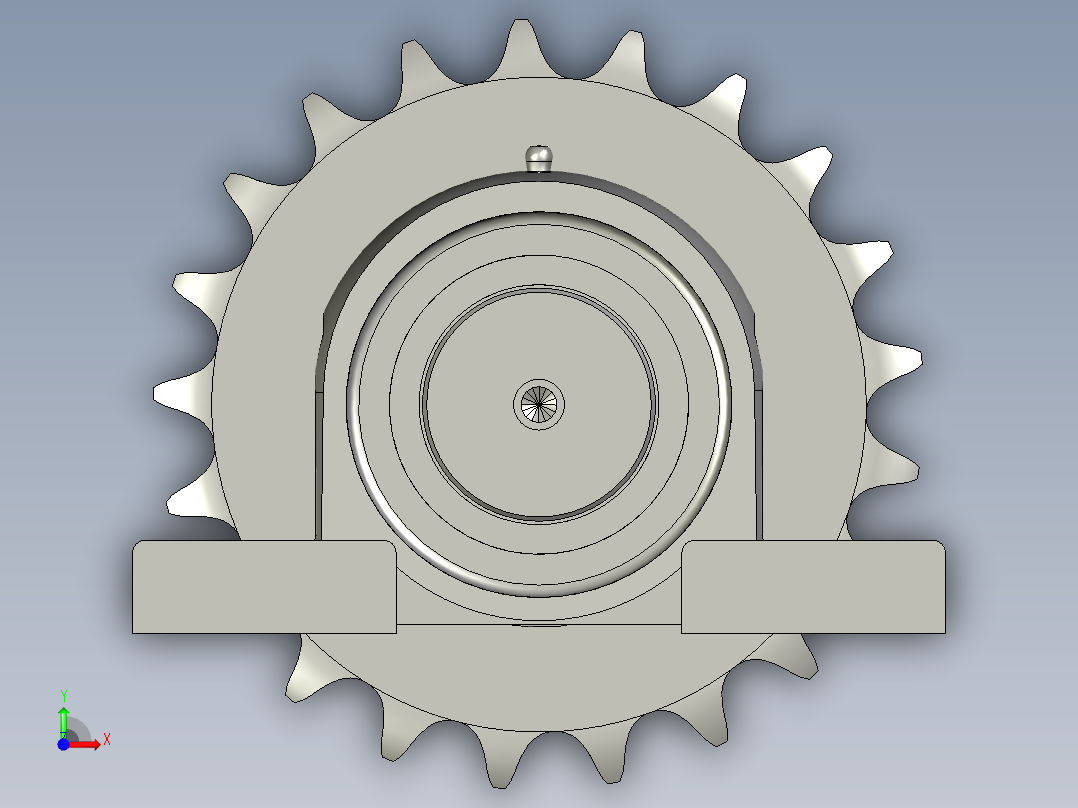 单排从动轮总成前视图
