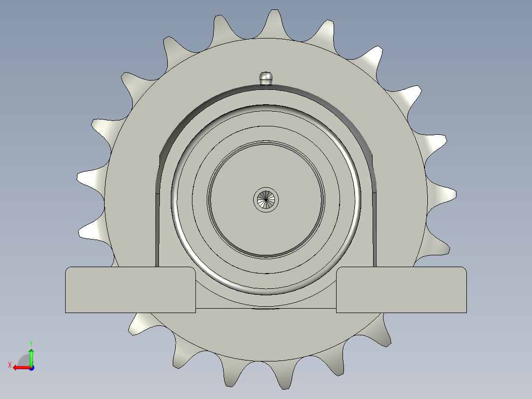 单排从动轮总成后视图