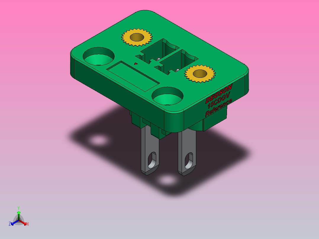 接线端子15CDGV-3.81-xxP-14-00AH正等轴测图