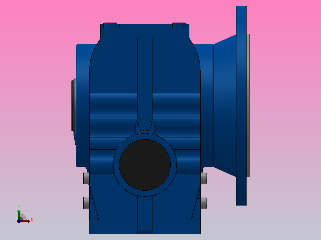 SAF87R57组合式斜齿-蜗轮蜗杆减速机SAF87R57-Y0.18-4P-2054-M1-0°-B前视图