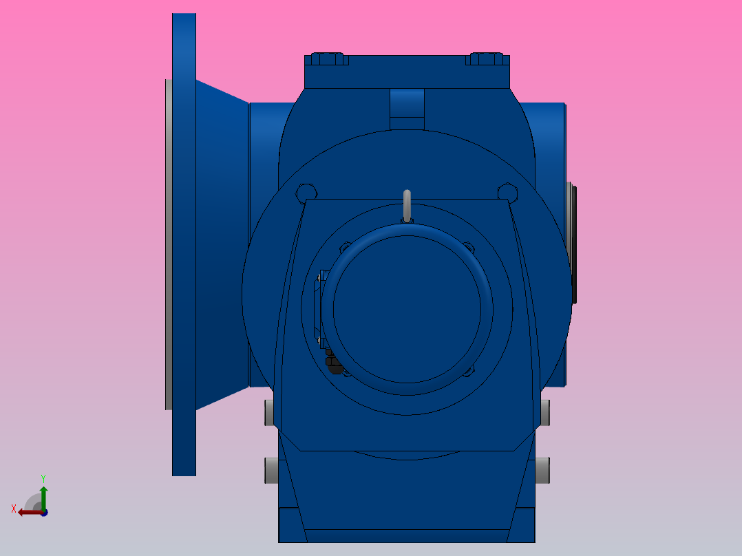 SAF87R57组合式斜齿-蜗轮蜗杆减速机SAF87R57-Y0.18-4P-2054-M1-0°-B后视图
