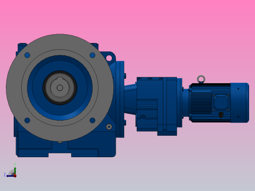 SAF87R57组合式斜齿-蜗轮蜗杆减速机SAF87R57-Y0.18-4P-2054-M1-0°-B右视缩略图