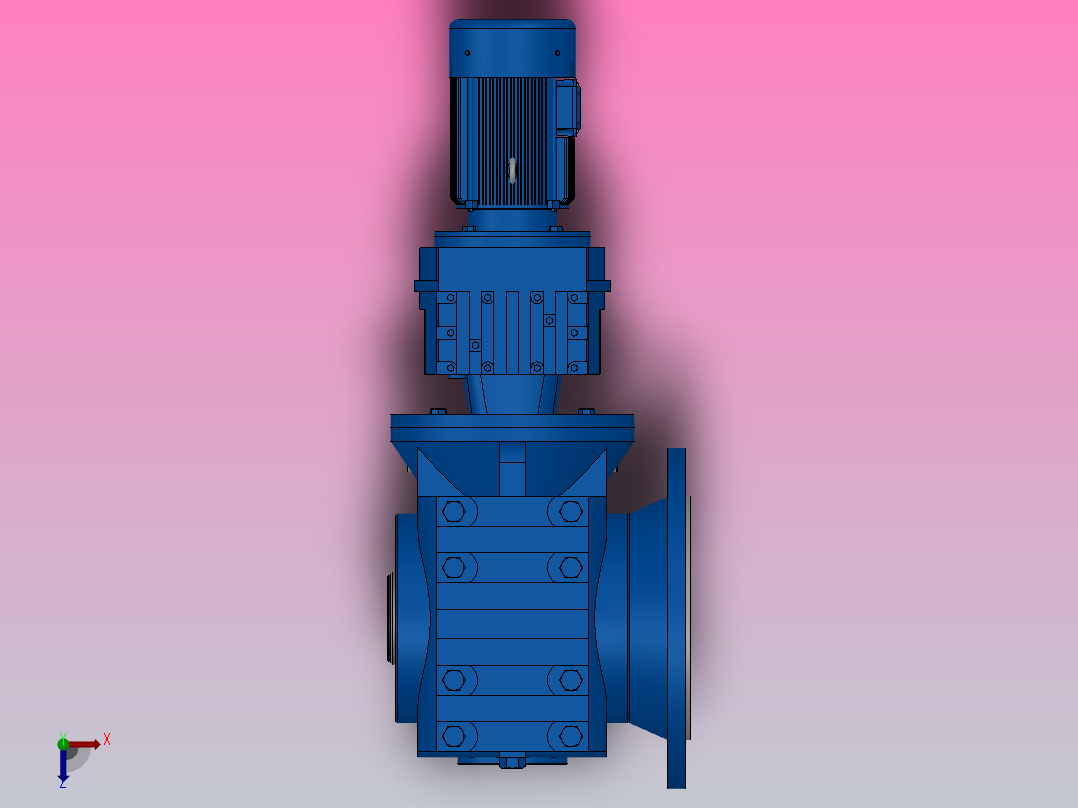 SAF87R57组合式斜齿-蜗轮蜗杆减速机SAF87R57-Y0.18-4P-2054-M1-0°-B俯视图