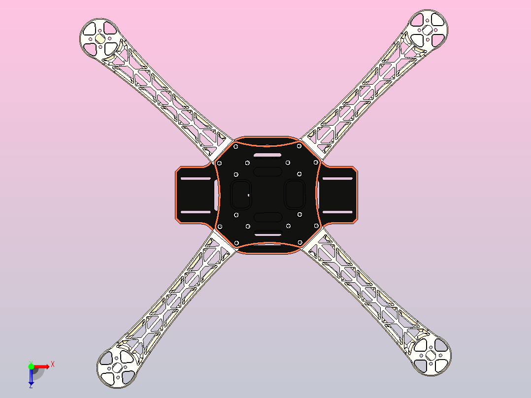F450 四轴飞行器框架俯视图