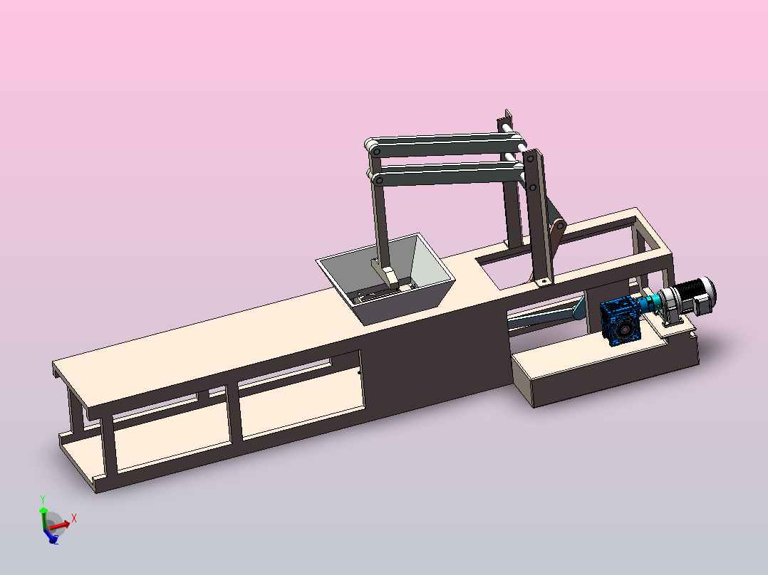 麦秸秆打包机三维SW+二维CAD主视图