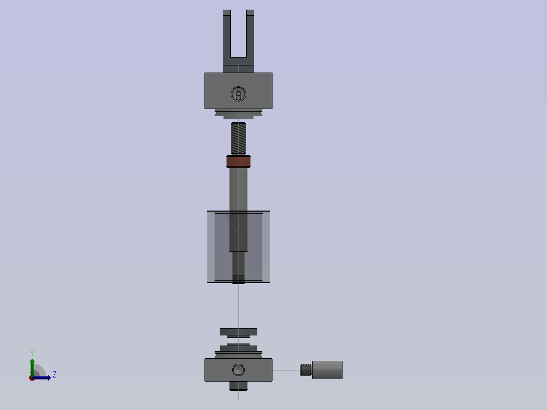 带缓冲的气动缸左视图