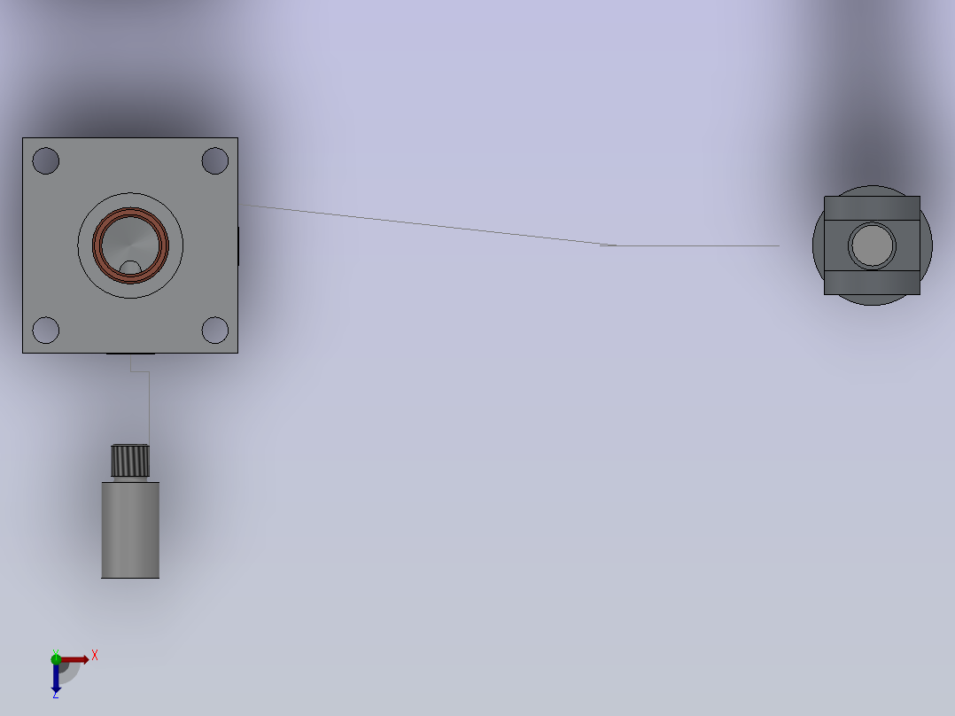 带缓冲的气动缸俯视图