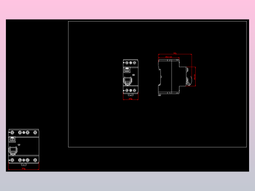 NL1E-63 1P&amp;N剩余电流动作断路器外形安装尺寸图202202