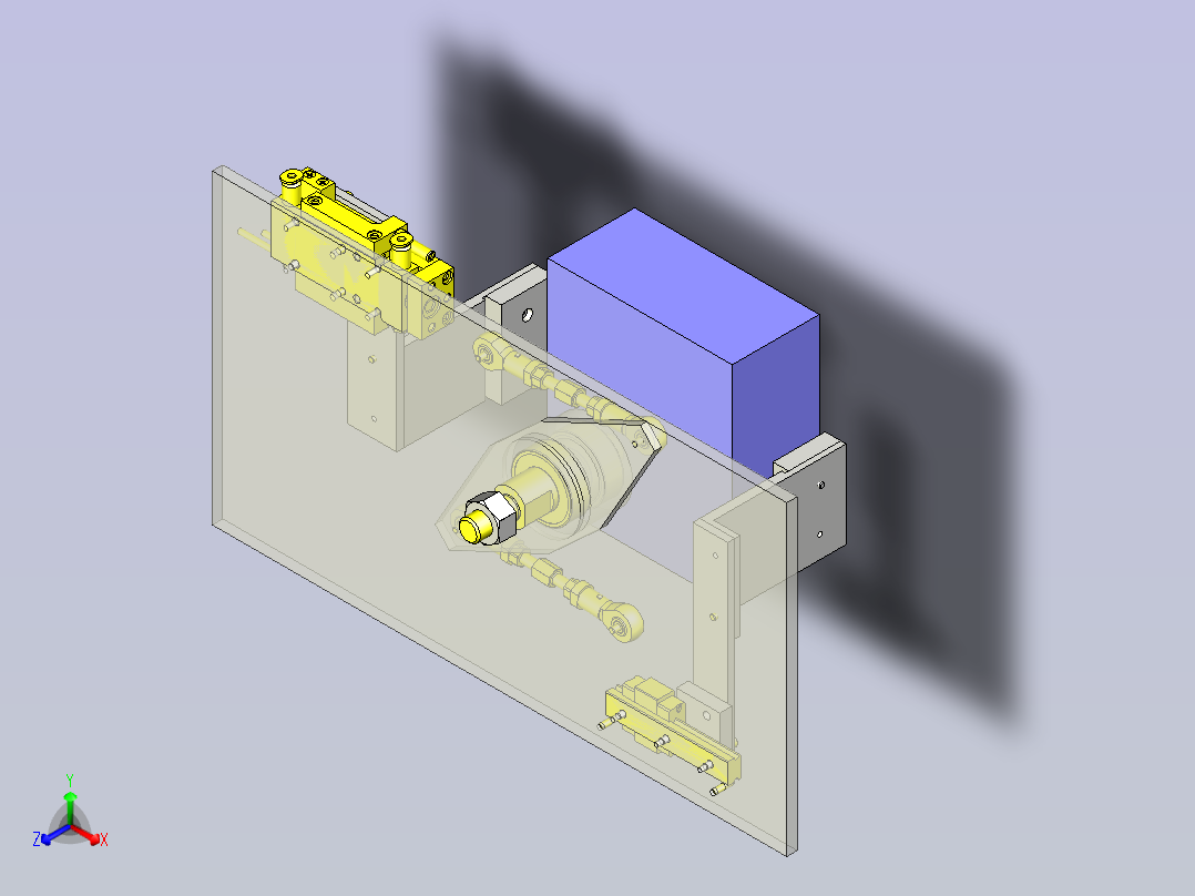 一款导杆气缸定心机构3D模型主视图