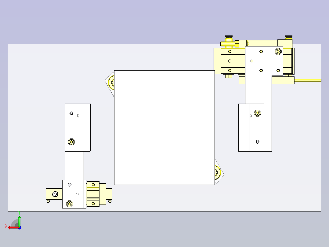 一款导杆气缸定心机构3D模型后视图