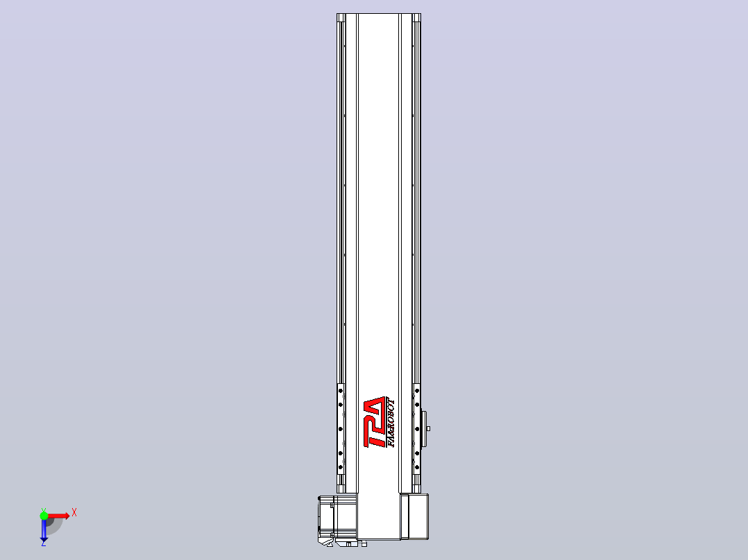 皮带直线轴半封闭可选导轨TPA-HNB-120D-110-L450-RP-Y-P40-N3俯视图