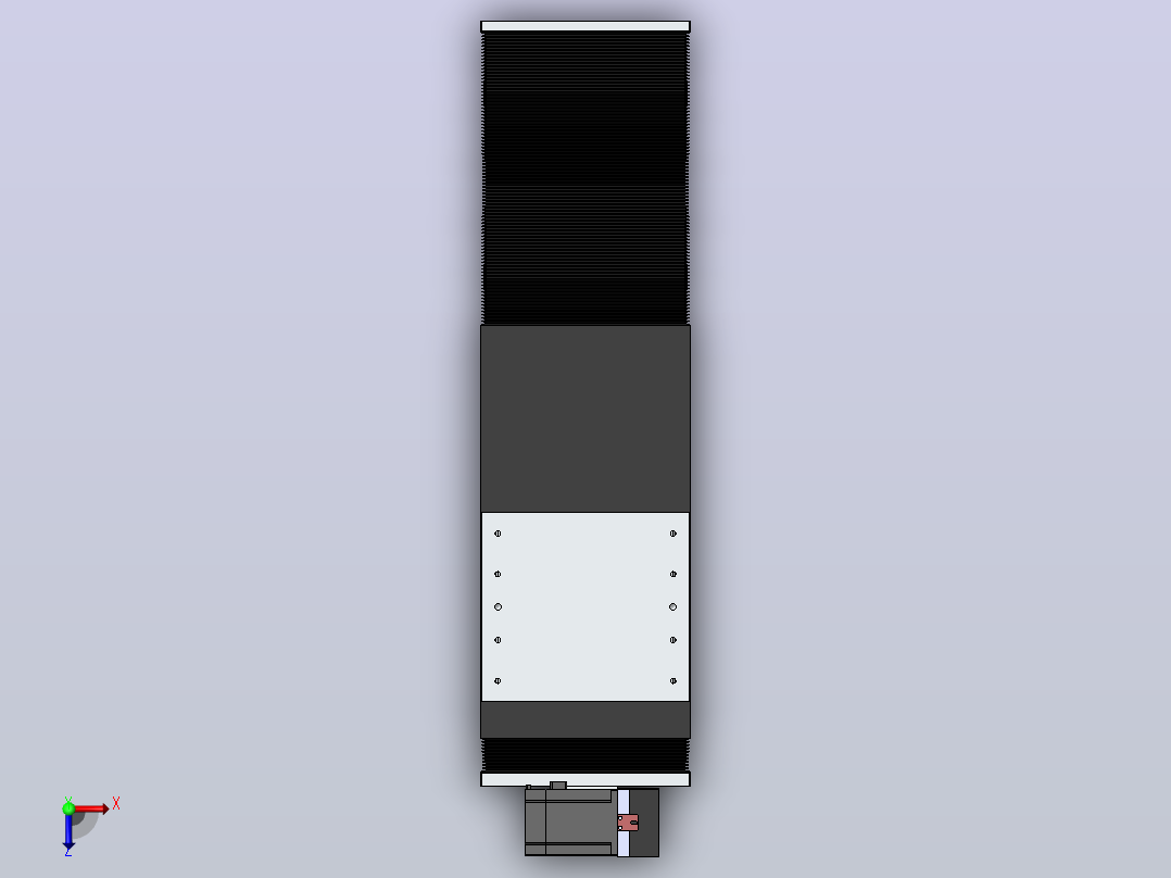 直线模组DMBF220-LUCR（电机左上折）[DMBF220-L45S500-DT750-A2U-LUCR]俯视图