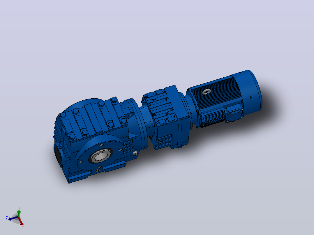 SA67R37组合式斜齿-蜗轮蜗杆减速机SA67R37-Y0.18-4P-424-M1-0°-A主视图