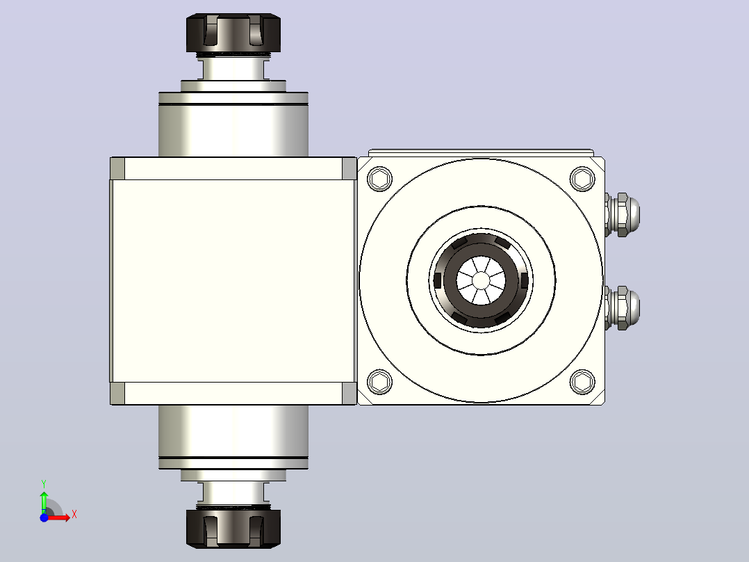 RC80-ER40（四头）五轴加工系列手动换刀电主轴[RC80-18-7.5KW-ER40]前视图