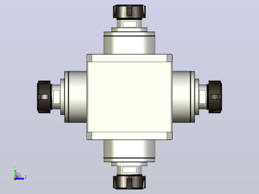 RC80-ER40（四头）五轴加工系列手动换刀电主轴[RC80-18-7.5KW-ER40]左视缩略图