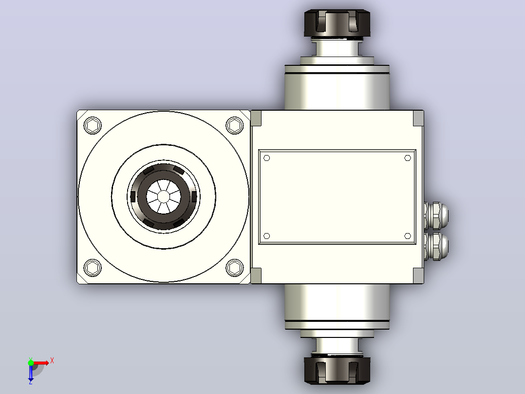 RC80-ER40（四头）五轴加工系列手动换刀电主轴[RC80-18-7.5KW-ER40]俯视图