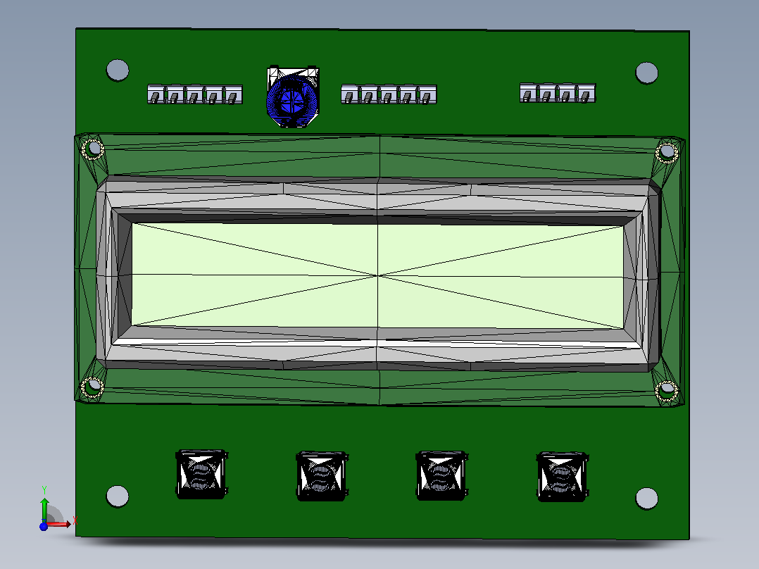 DIY LCD16x2 板 Diptrace 程序中的真实项目主视图