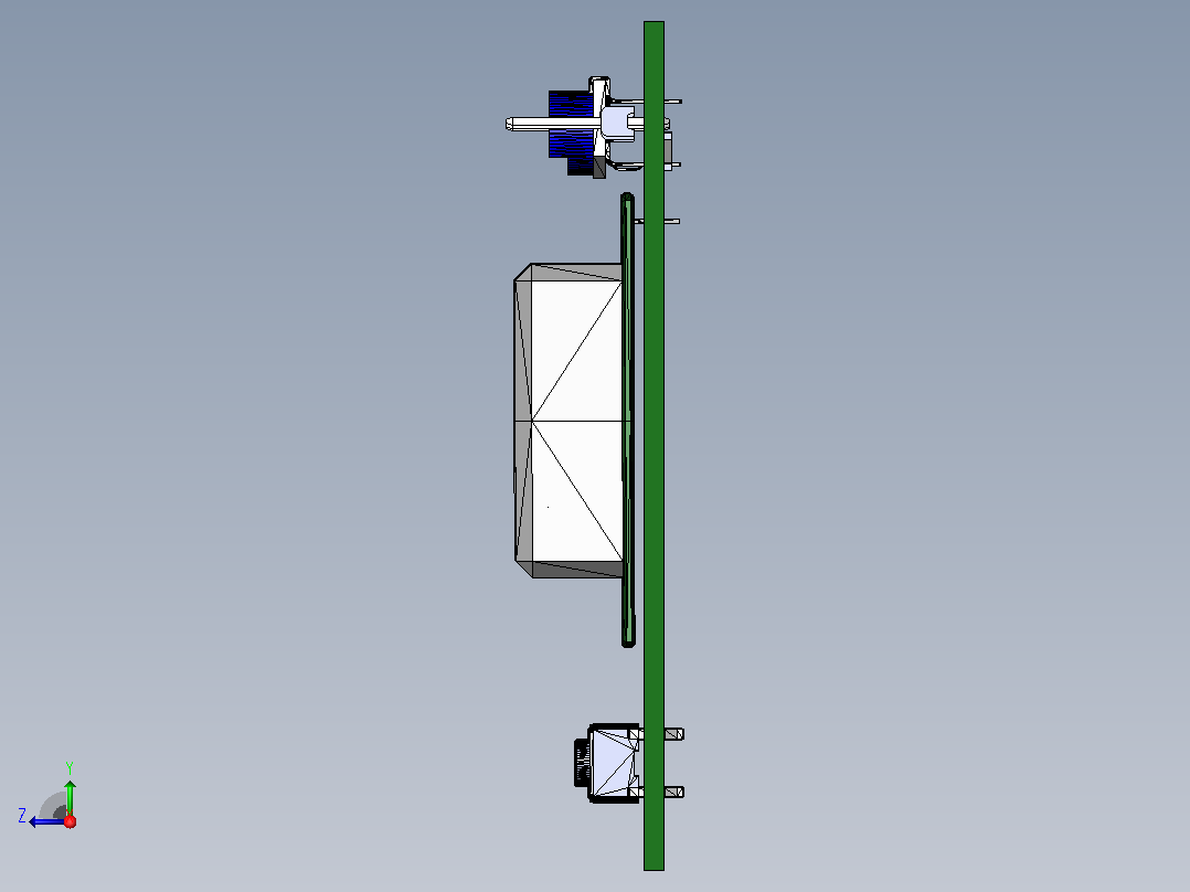 DIY LCD16x2 板 Diptrace 程序中的真实项目右视图