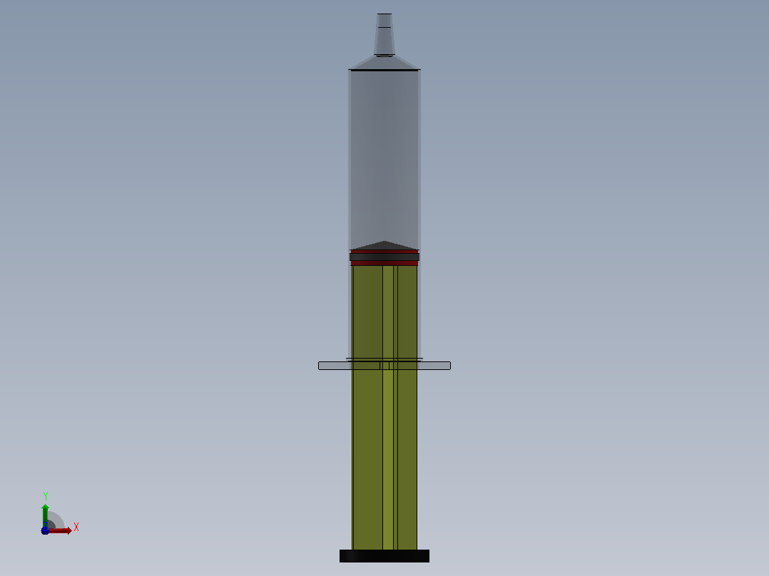 注射器和柱塞前视图