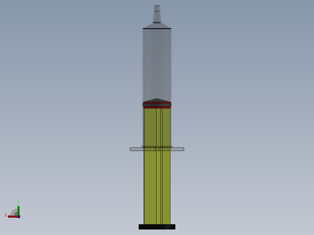 注射器和柱塞后视图
