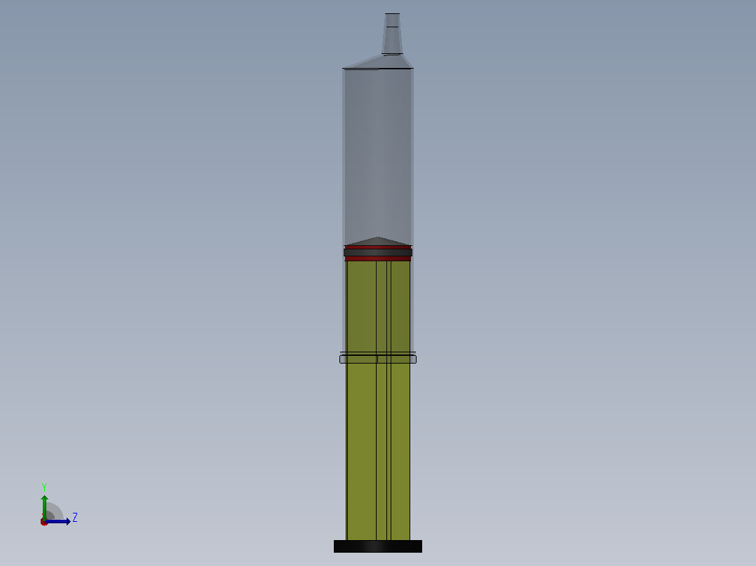 注射器和柱塞左视图