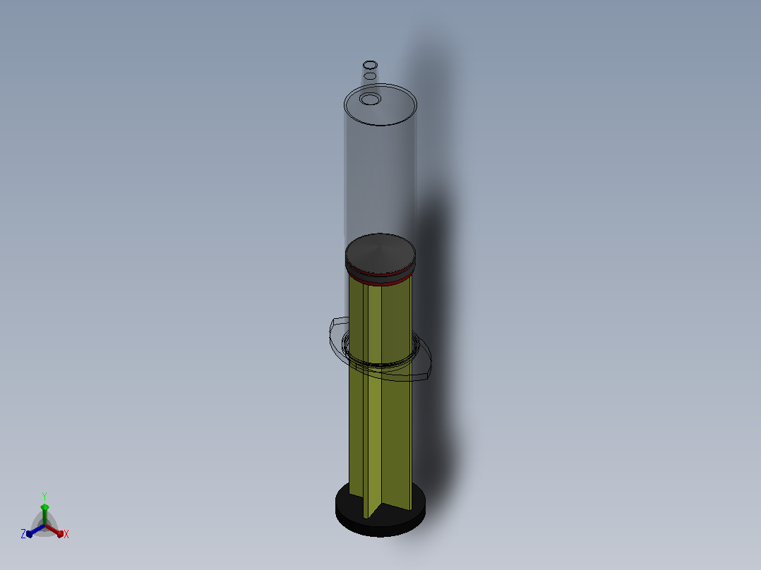 注射器和柱塞正等轴测图