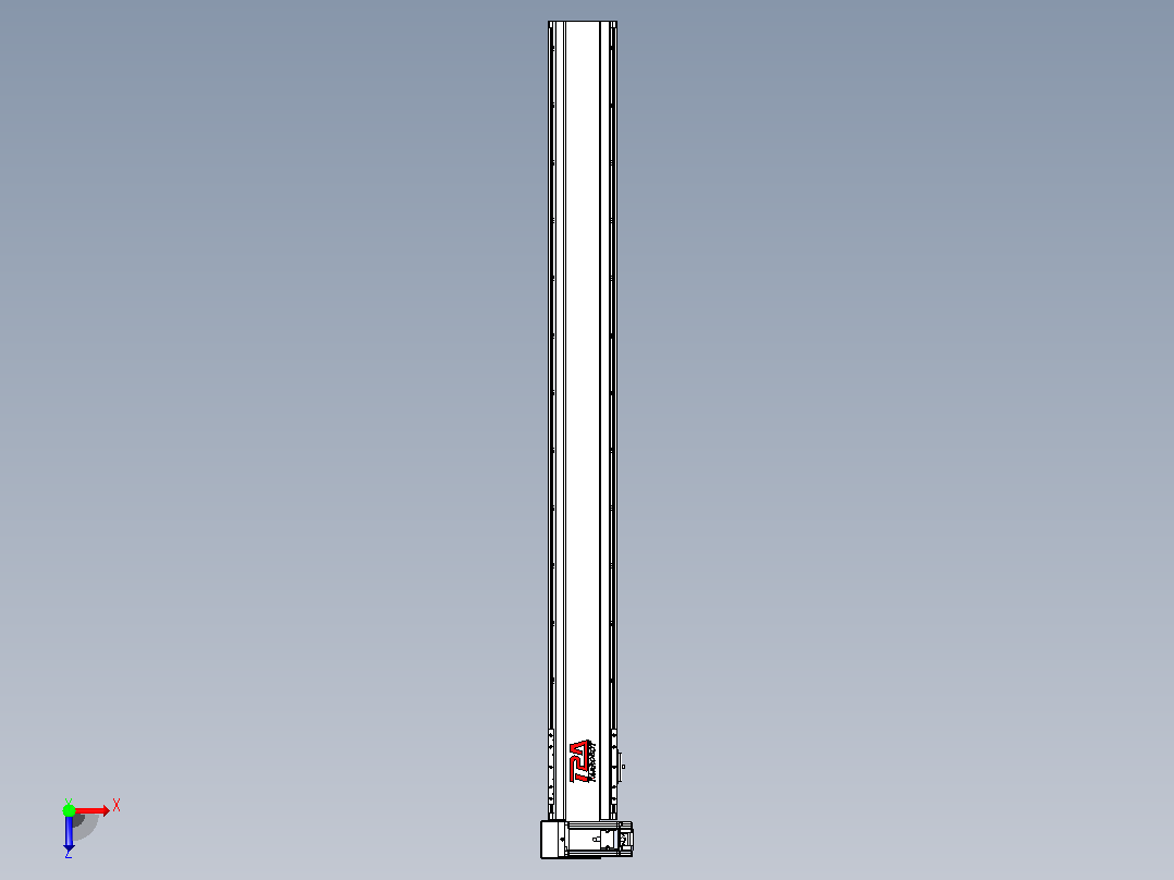 皮带直线轴半封闭可选导轨TPA-HNB-120D-110-L1150-LU-C-P40-N3俯视图