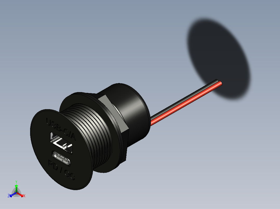 电源USB-C-A双插孔PD-QC-12主视图