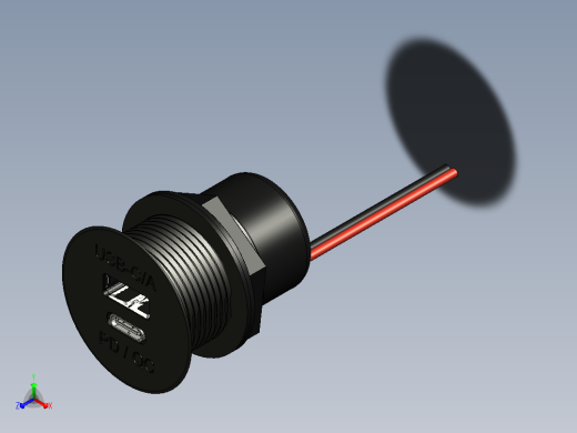 电源USB-C-A双插孔PD-QC-12正等轴测缩略图