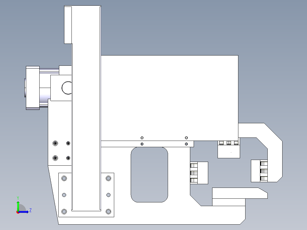 焊接用气缸压紧装置左视图