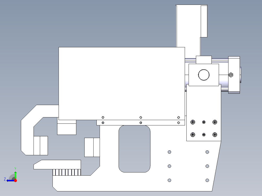焊接用气缸压紧装置右视图