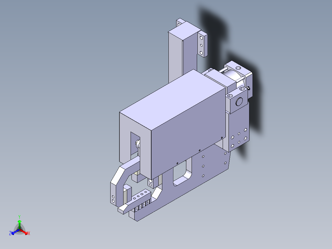 焊接用气缸压紧装置正等轴测图