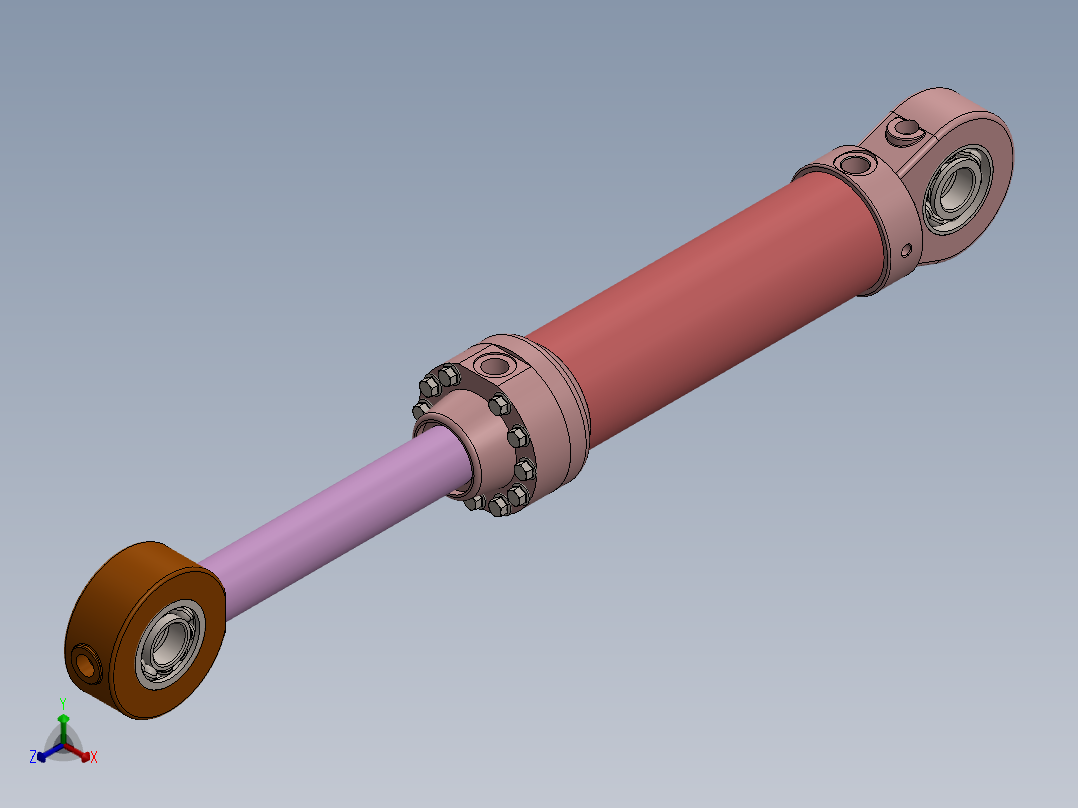 液压缸正等轴测图