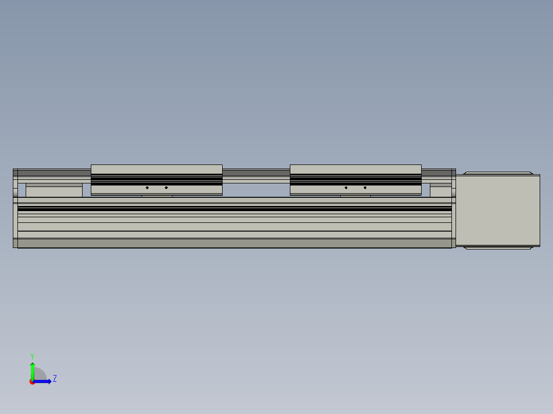 直线模组LHB17-L40-S200-L(B)设计图纸左视图