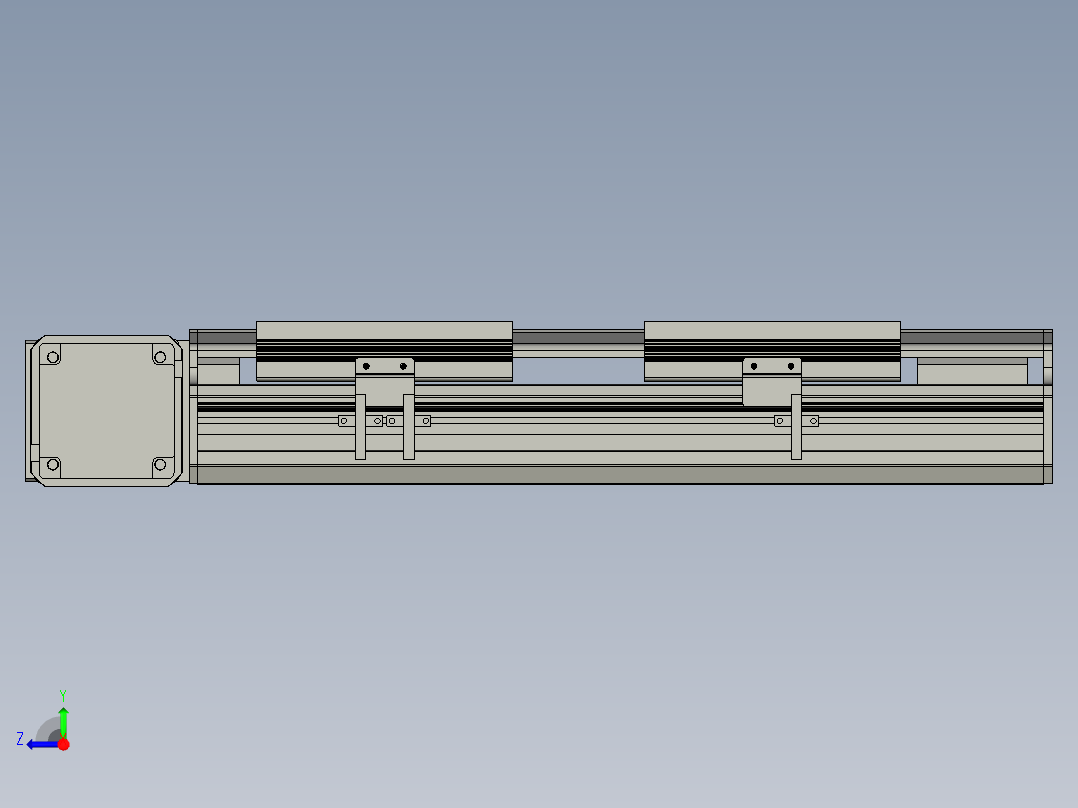 直线模组LHB17-L40-S200-L(B)设计图纸右视图