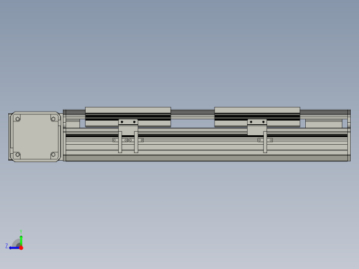 直线模组LHB17-L40-S200-L(B)设计图纸右视缩略图