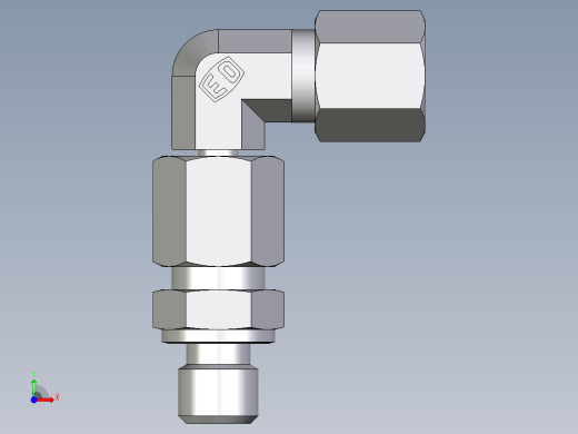 卡套式工业通用硬管接头EO_Assembled_adjustable_standpipe_elbow_EVW06SM71前视缩略图