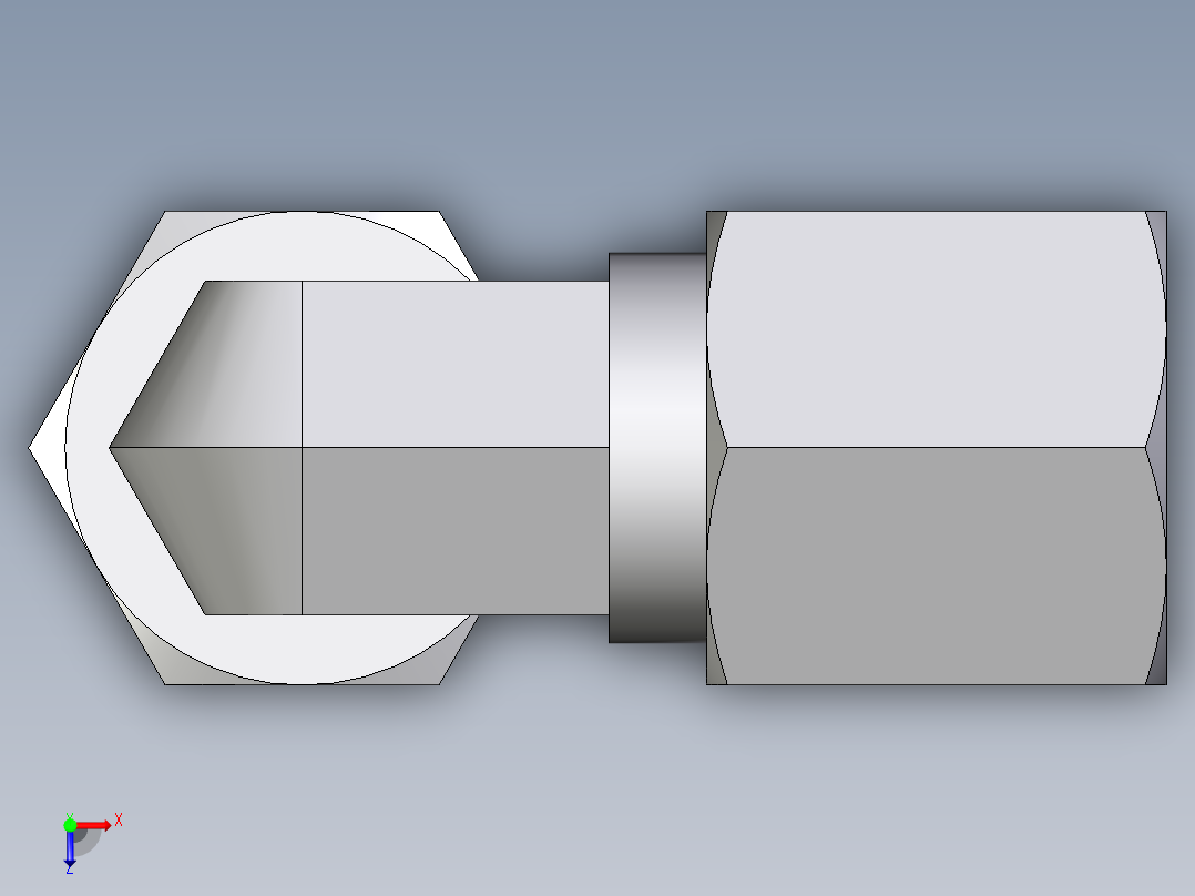 卡套式工业通用硬管接头EO_Assembled_adjustable_standpipe_elbow_EVW06SM71俯视图