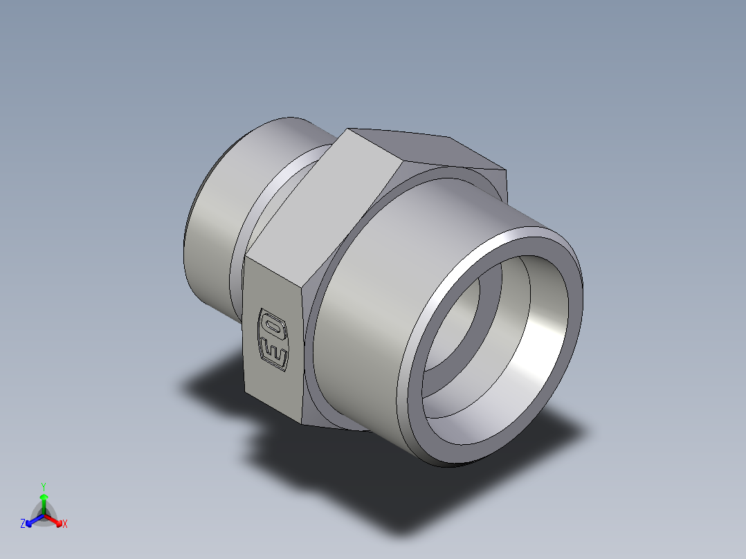 卡套式工业通用硬管接头EO_Male_Stud_connector_GE30SR1CFX正等轴测图
