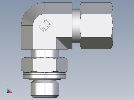 卡套式工业通用硬管接头EO_Adjustable_Locknut_elbow_WEE10ZLRCF前视缩略图