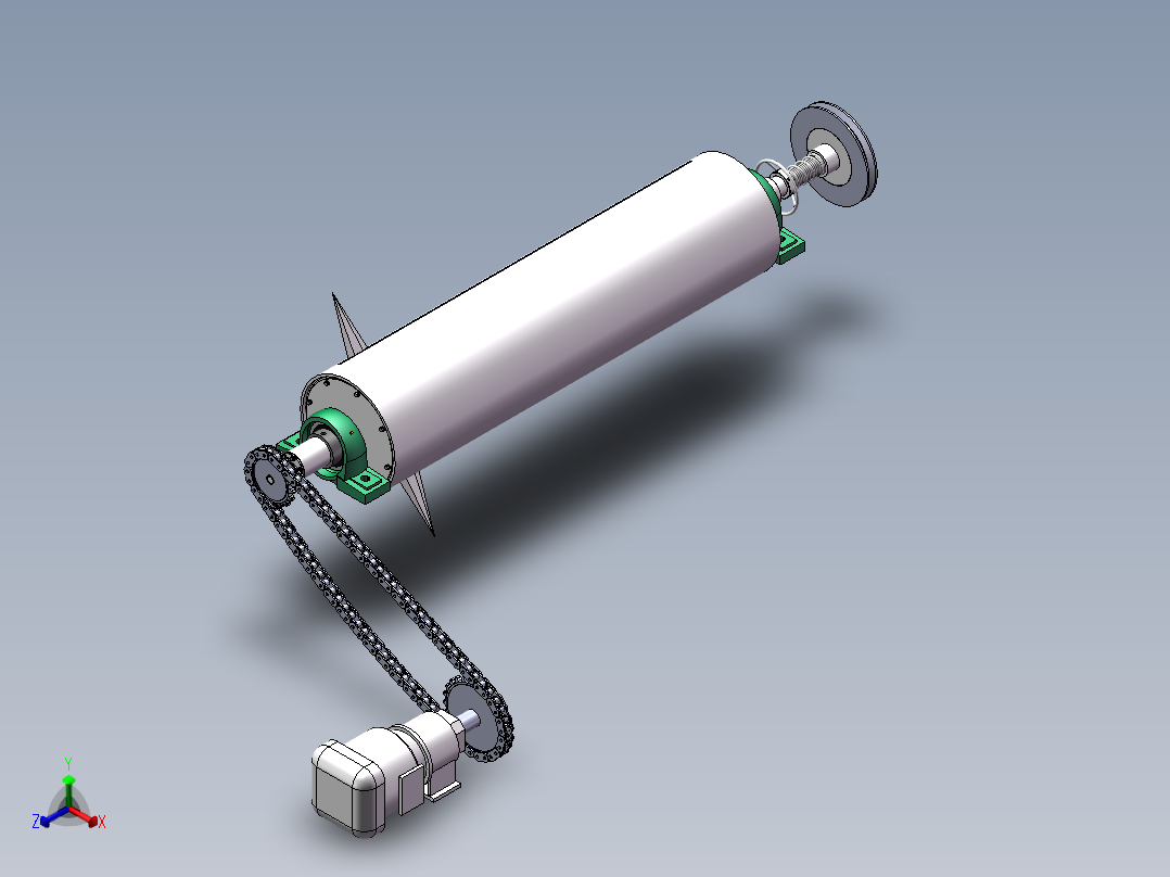 再生胶切辊正等轴测图